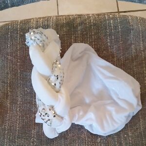 White Sequin Braided Headband